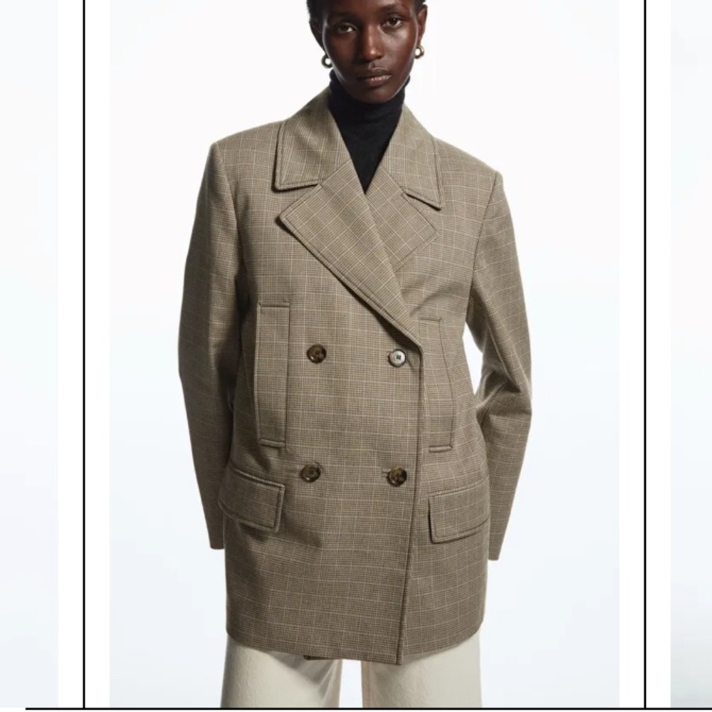 COS Oversized Checked Double Breasted Blazer - image 4